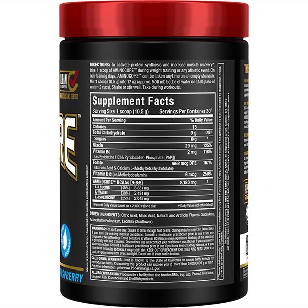 Allmax Aminocore: BCAA Supplement Powder Blue Raspberry 30 Servings