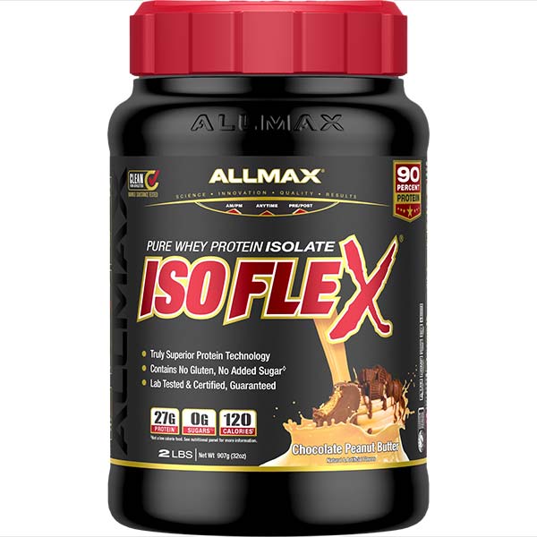 Allmax Isoflex: 100% Pure Whey Protein Isolate Powder Chocolate Peanut Butter 2lbs