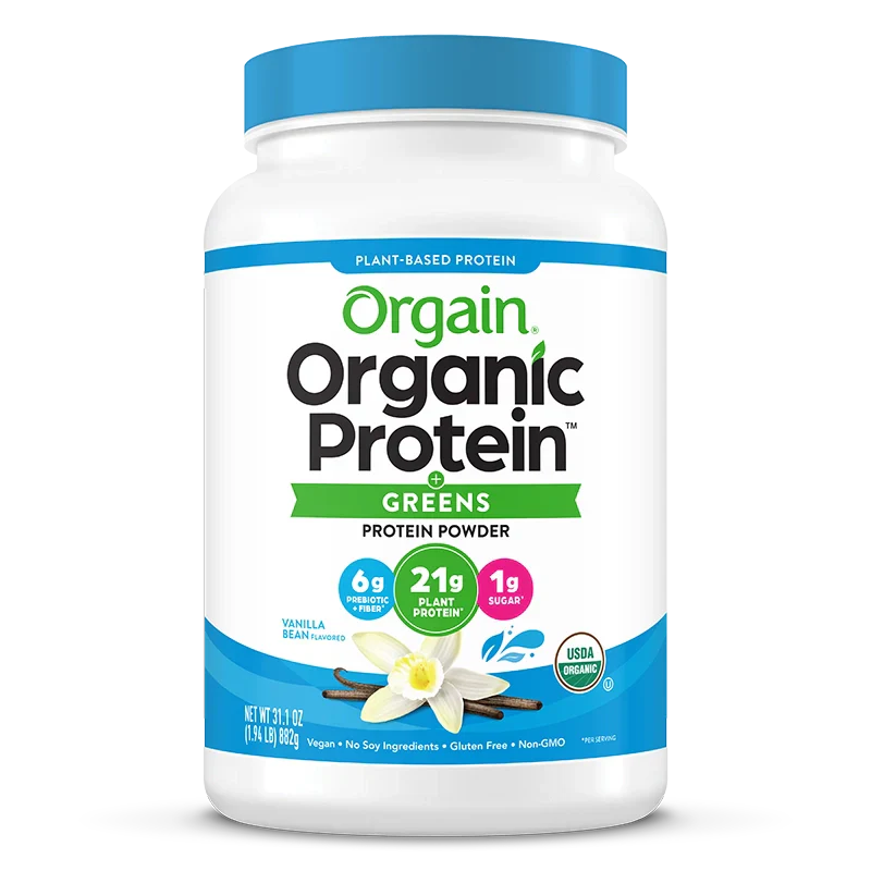 Orgain Organic Protein & Greens Plant Based Protein Powder Vanilla Bean 882 Grams