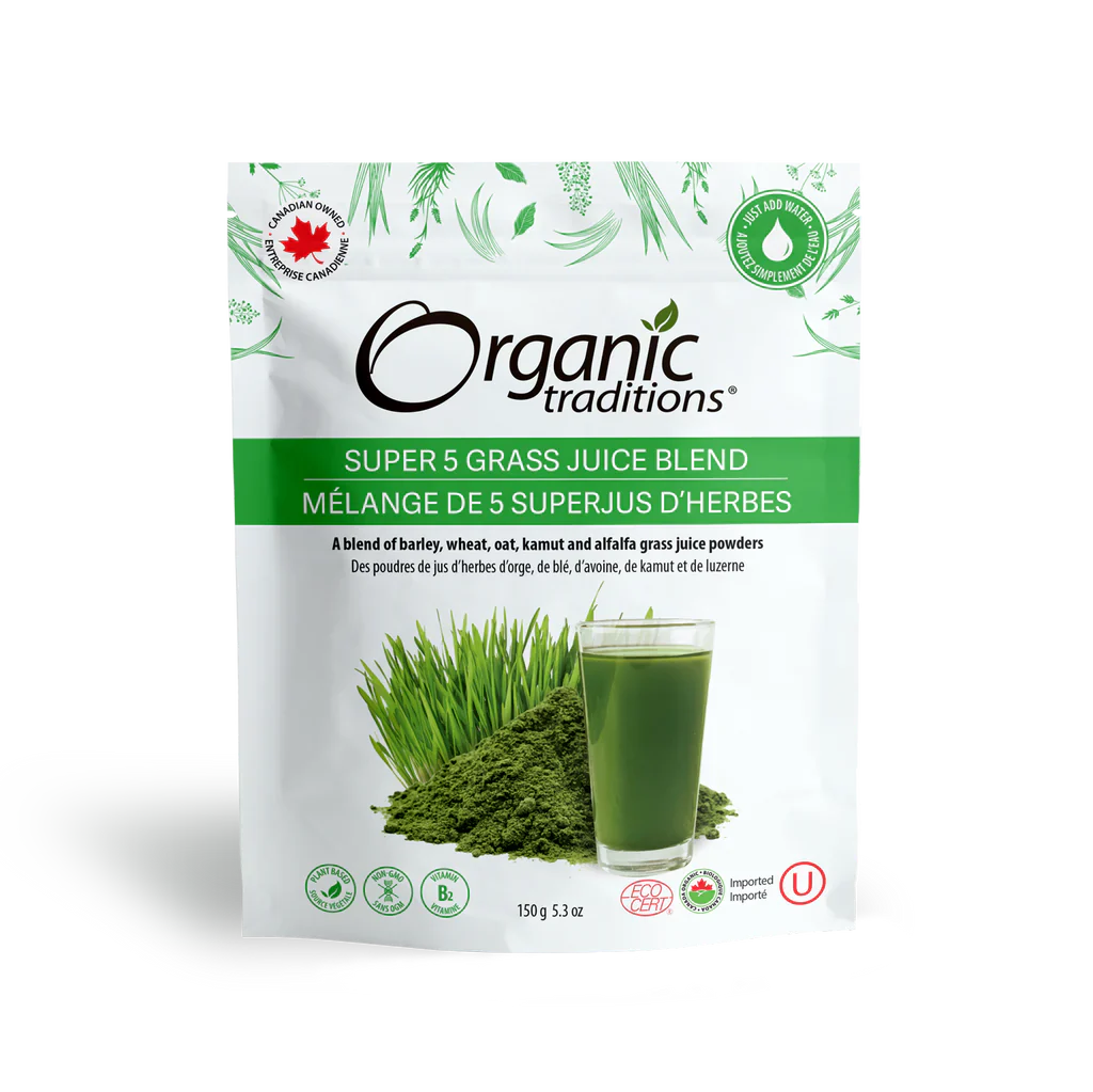 Organic Traditions Organic Super 5 Grass Juice Blend 150 Grams