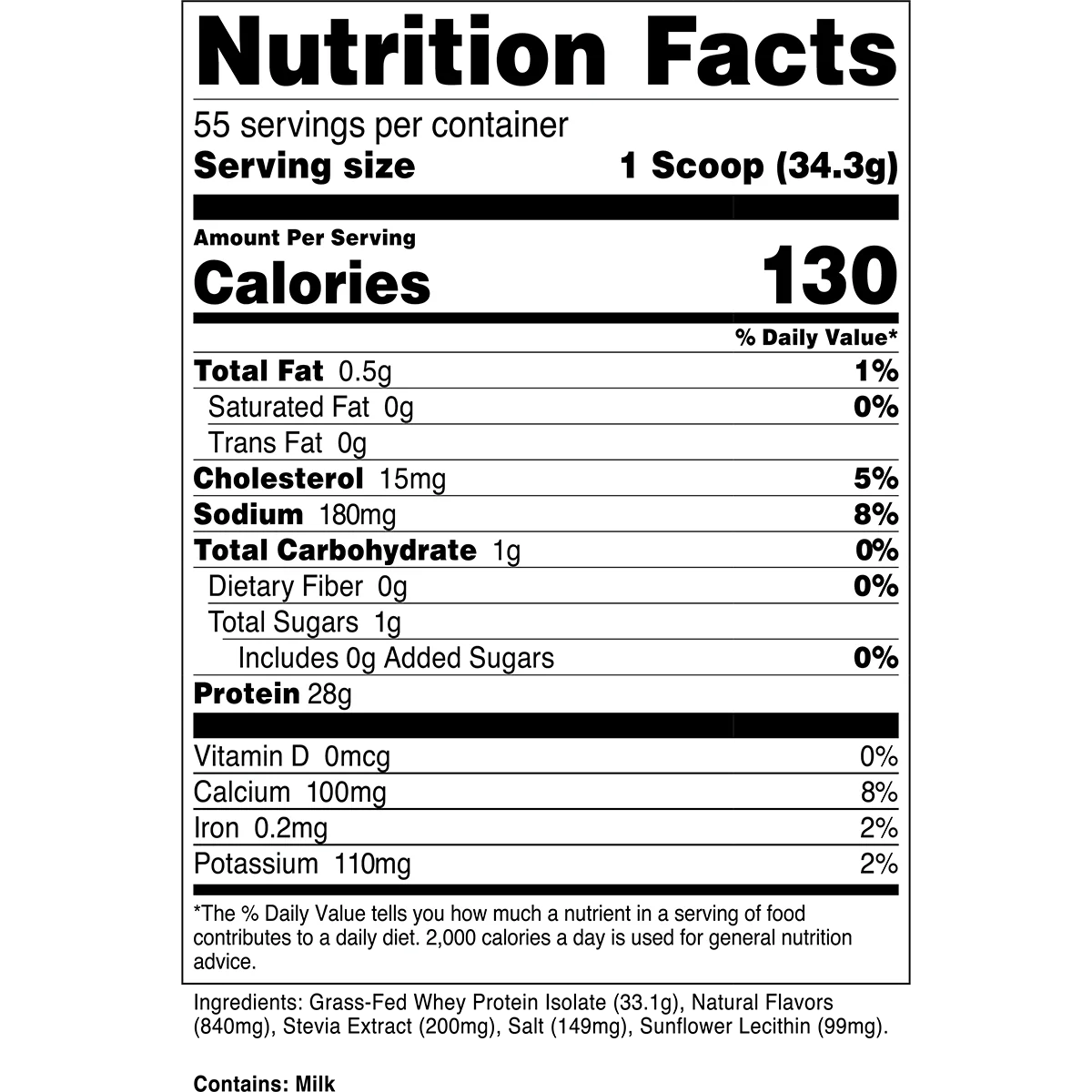 Transparent Labs 100% Grass-Fed Whey Protein Isolate 55 Servings French Vanilla