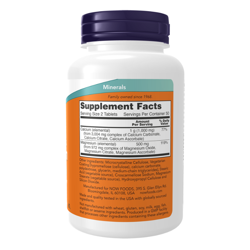 NOW Calcium & Magnesium 100 Tablets