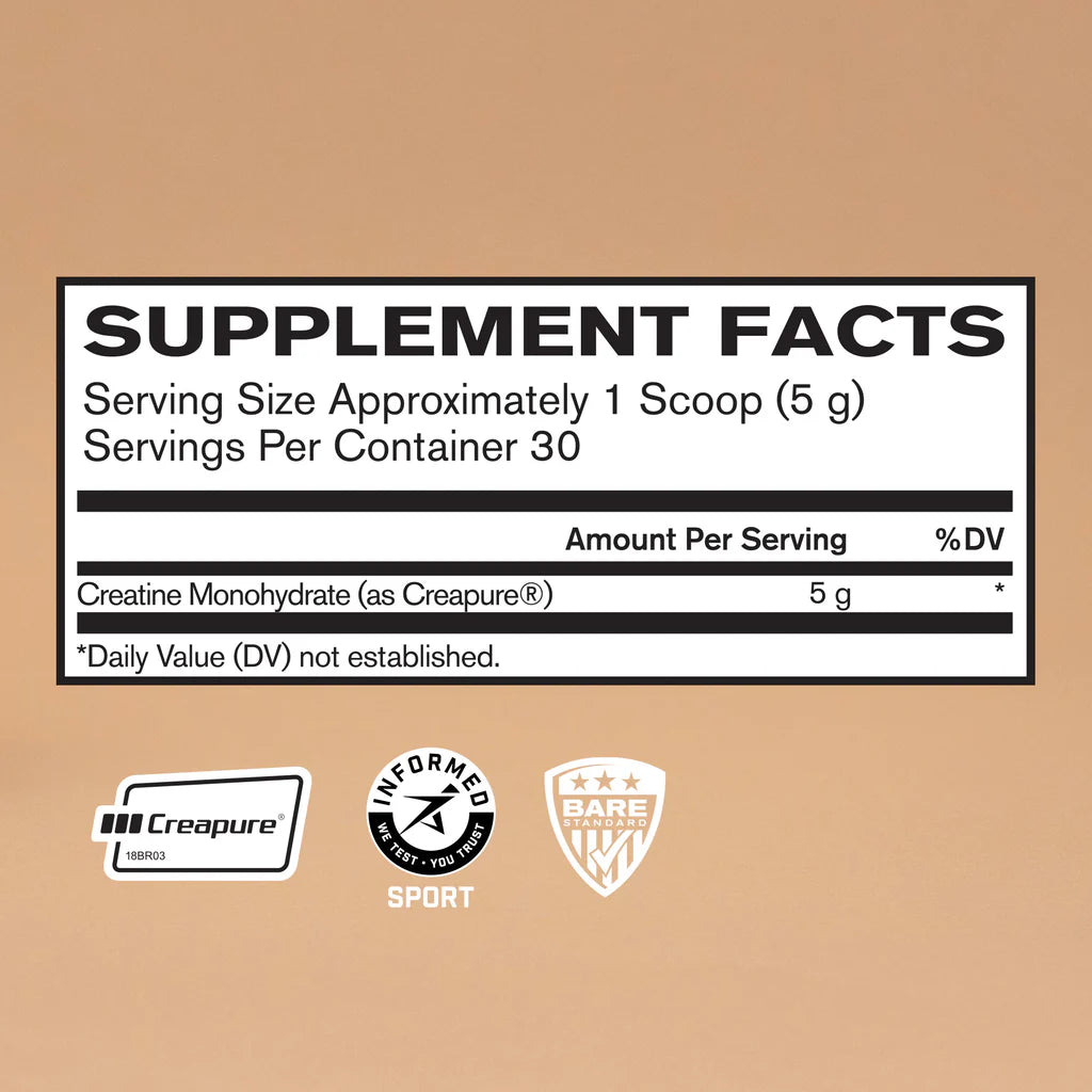 Bare Performance Nutrition Creatine Monohydrate Unflavoured 30 Servings