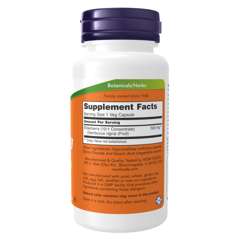 NOW Elderberry 500 mg 60 Capsules