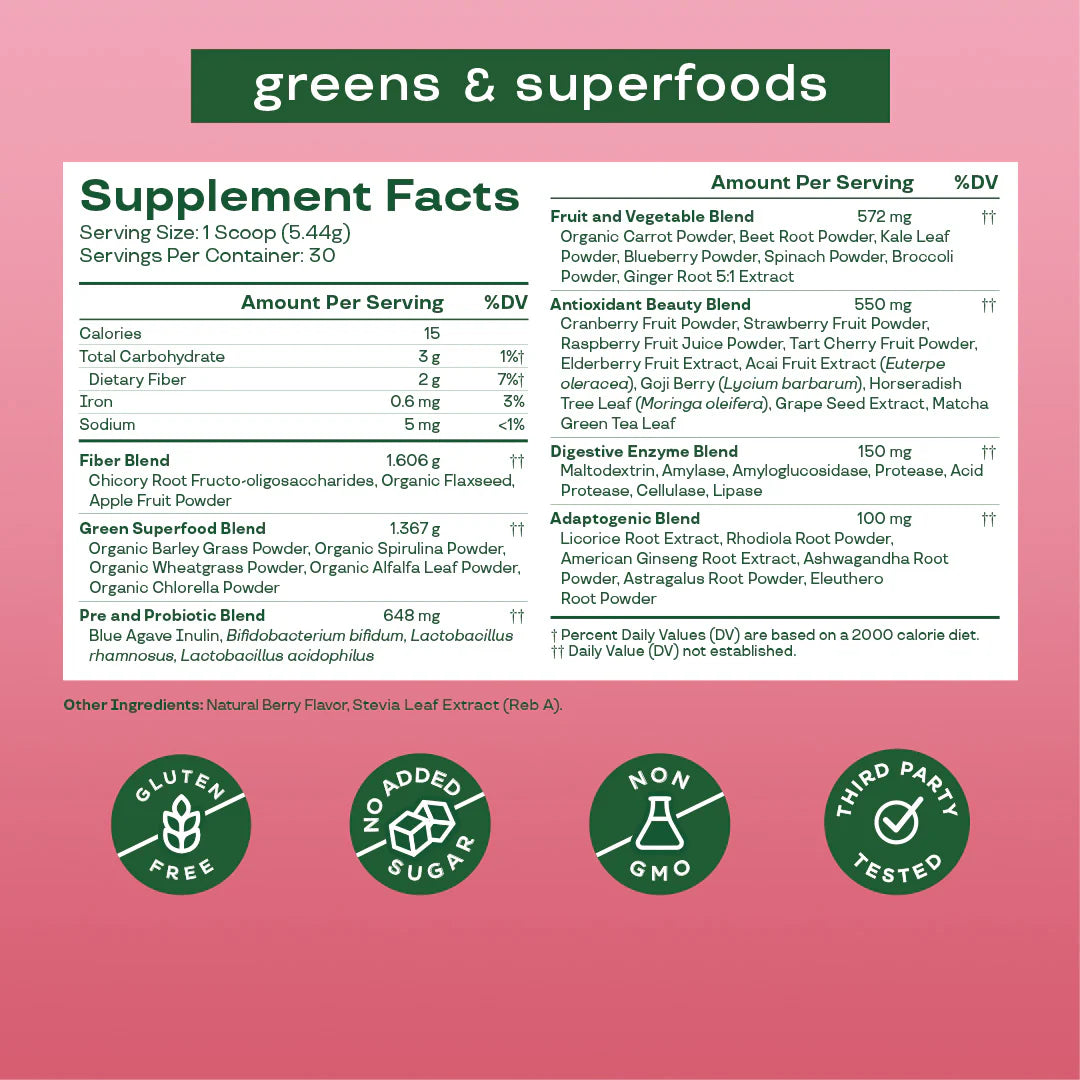 Bloom Greens & Superfoods Berry 30 Servings