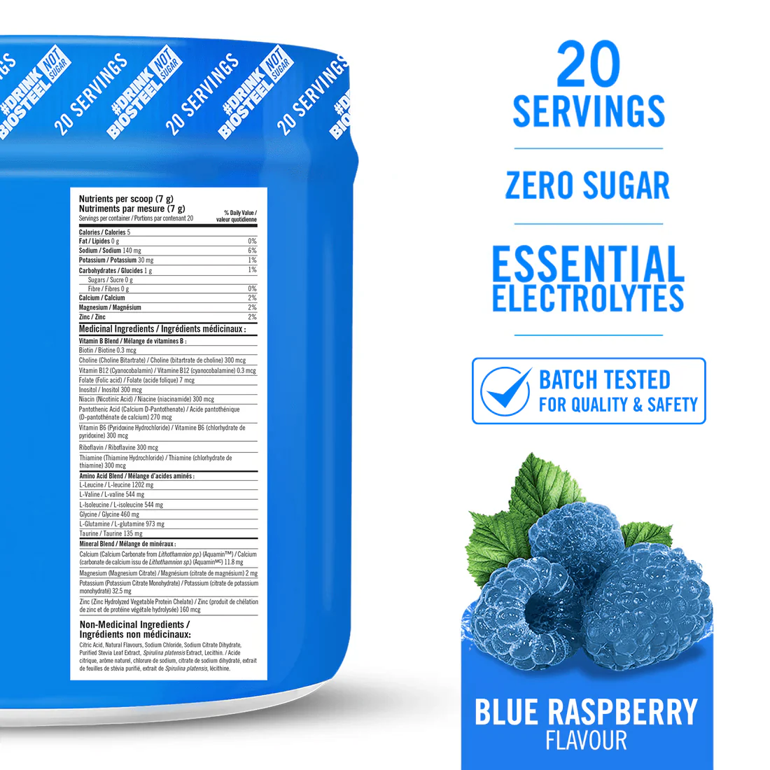 Biosteel Hydration Mix Blue Raspberry 20 Servings