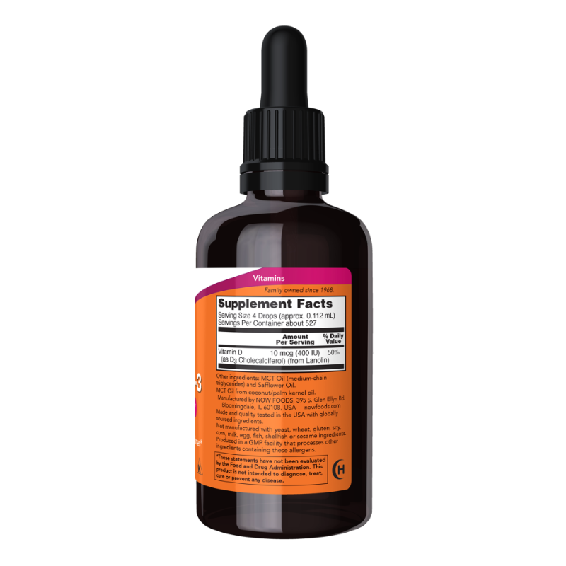 NOW Vitamin D-3 Liquid 2 oz