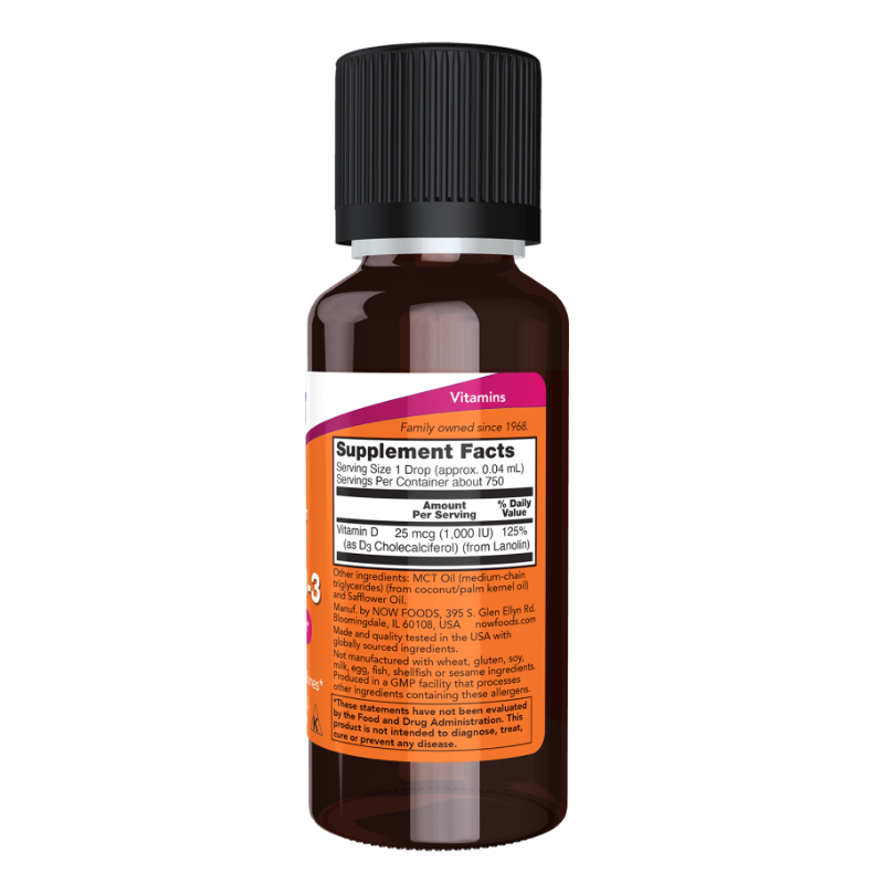 NOW Vitamin D-3 Liquid, Extra Strength 1 oz