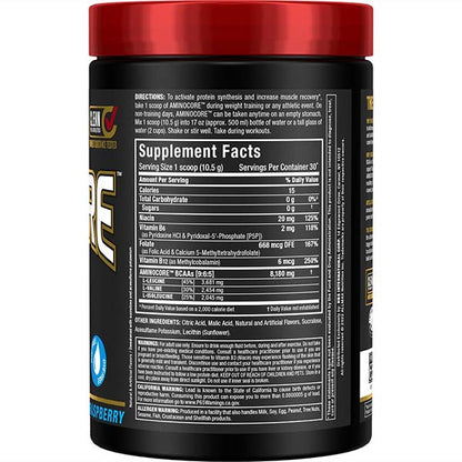 Allmax Aminocore: BCAA Supplement Powder Blue Raspberry 30 Servings