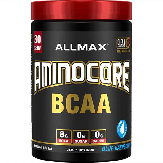 Allmax Aminocore: BCAA Supplement Powder Blue Raspberry 30 Servings