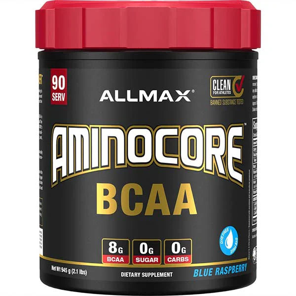 Allmax Aminocore: BCAA Supplement Powder Blue Raspberry 90 Servings