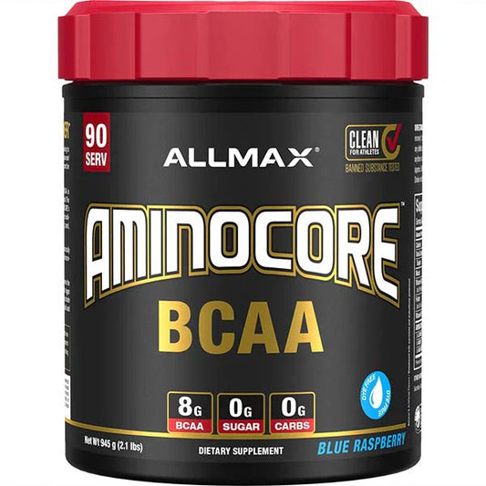Allmax Aminocore: BCAA Supplement Powder Blue Raspberry 90 Servings