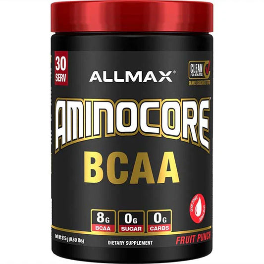Allmax Aminocore: BCAA Supplement Powder Fruit Punch 30 Servings