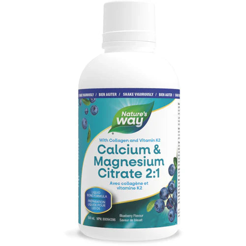 Nature's Way Calcium & Magnesium Citrate 2:1 with Collagen Blueberry 500 ml