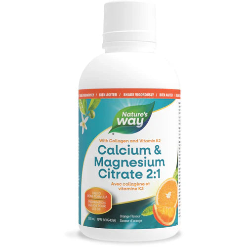 Nature's Way Calcium & Magnesium Citrate 2:1 with Vitamin K2 & Collagen Orange 500 ml