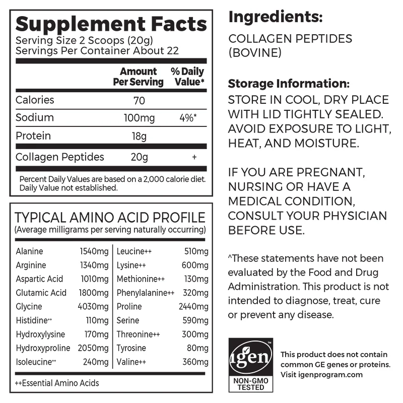 Orgain Grass Fed Pasture Raised Collagen Peptides Unflavoured 521 Grams
