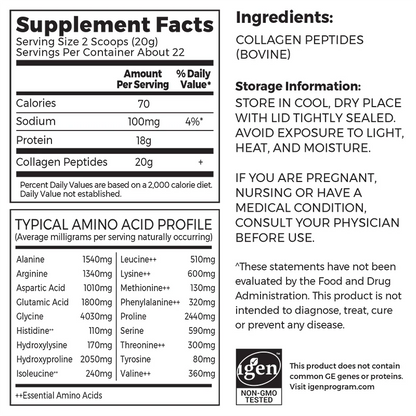 Orgain Grass Fed Pasture Raised Collagen Peptides Unflavoured 521 Grams
