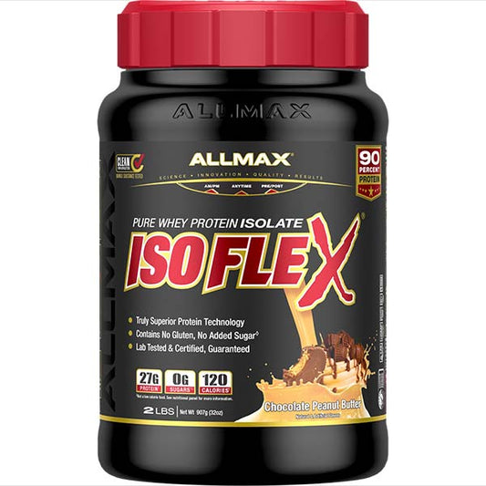 Allmax Isoflex: 100% Pure Whey Protein Isolate Powder Chocolate Peanut Butter 2lbs