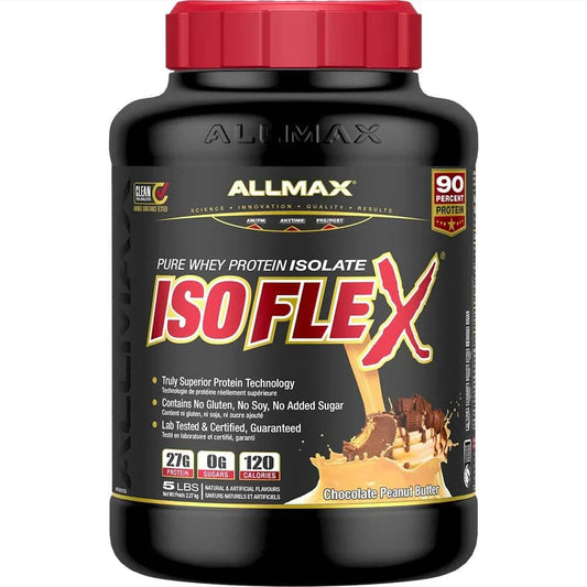 Allmax Isoflex: 100% Pure Whey Protein Isolate Powder Chocolate Peanut Butter 5lbs
