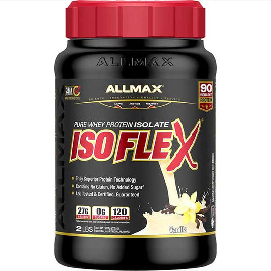 Allmax Isoflex: 100% Pure Whey Protein Isolate Powder Vanilla 2lbs