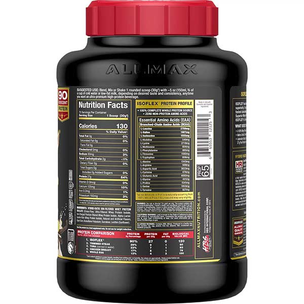 Allmax Isoflex: 100% Pure Whey Protein Isolate Powder Vanilla 5lbs