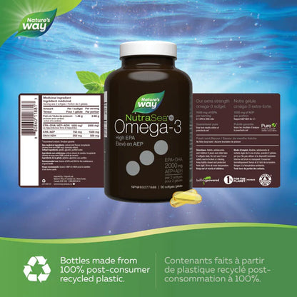 Nature's Way NutraSea HP Omega-3 Liquid Gels Fresh Mint 60 Softgels