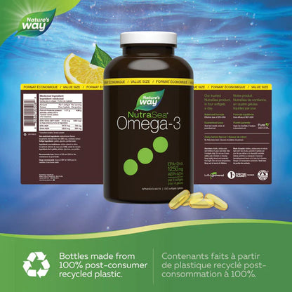 Nature's Way NutraSea Omega-3 Liquid Gels Lemon 240 Softgels