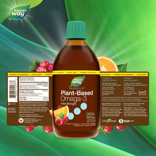 Nature's Way NutraVege Omega-3 Plant Based Extra Strength Cranberry Orange 500 ml