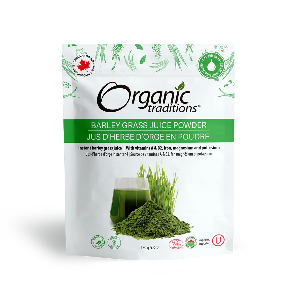 Organic Traditions Organic Barley Grass Juice Powder 150 Grams