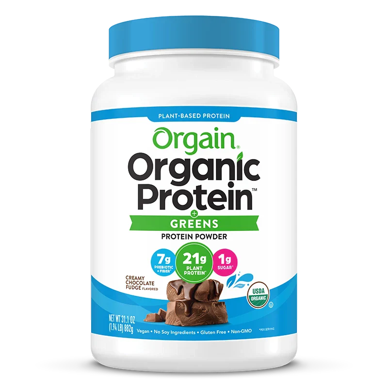 Orgain Organic Protein & Greens Plant Based Protein Powder Creamy Chocolate Fudge 882 Grams