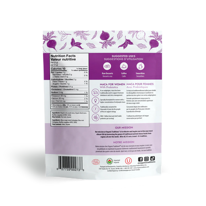 Organic Traditions Organic Maca for Women with Probiotics 150 Grams