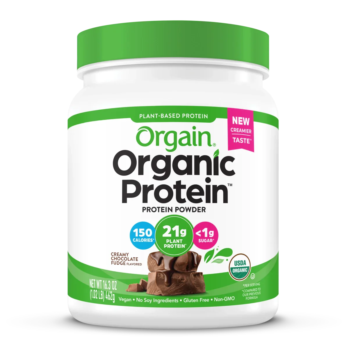 Orgain Organic Plant Based Protein Powder Creamy Chocolate Fudge 462 Grams