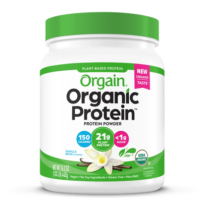 Orgain Organic Plant Based Protein Powder Vanilla Bean 462 Grams