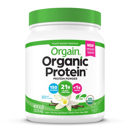 Orgain Organic Plant Based Protein Powder Vanilla Bean 462 Grams
