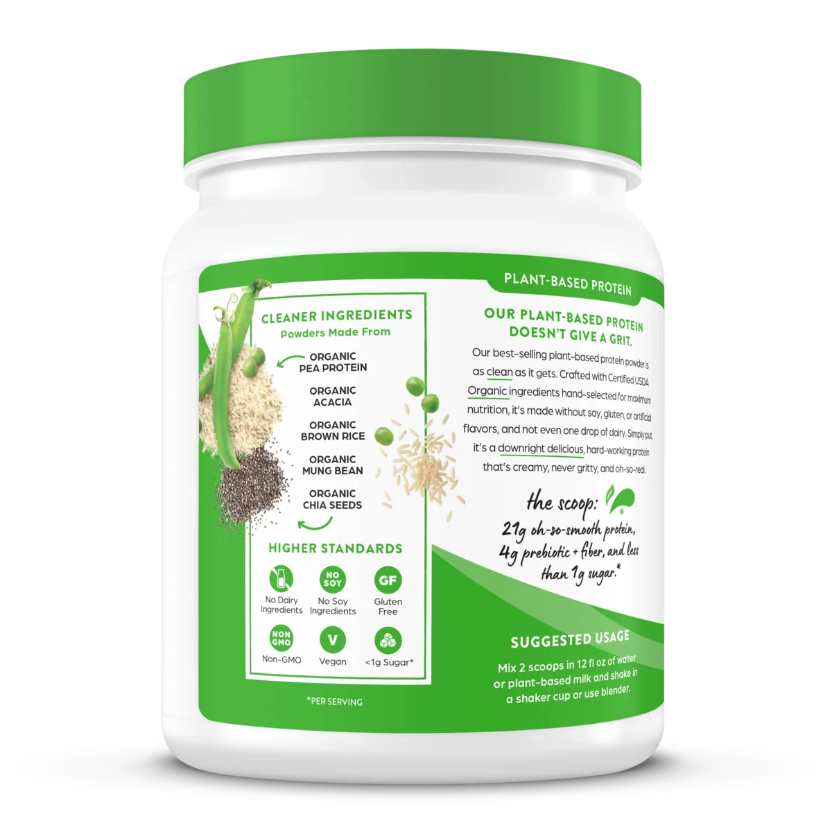 Orgain Organic Plant Based Protein Powder Vanilla Bean 462 Grams