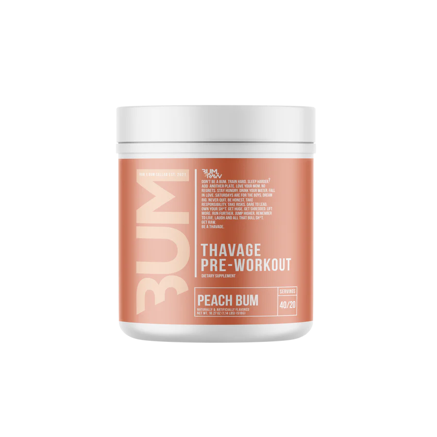 RAW Thavage Pre-Workout Peach Bum 40/20 Servings