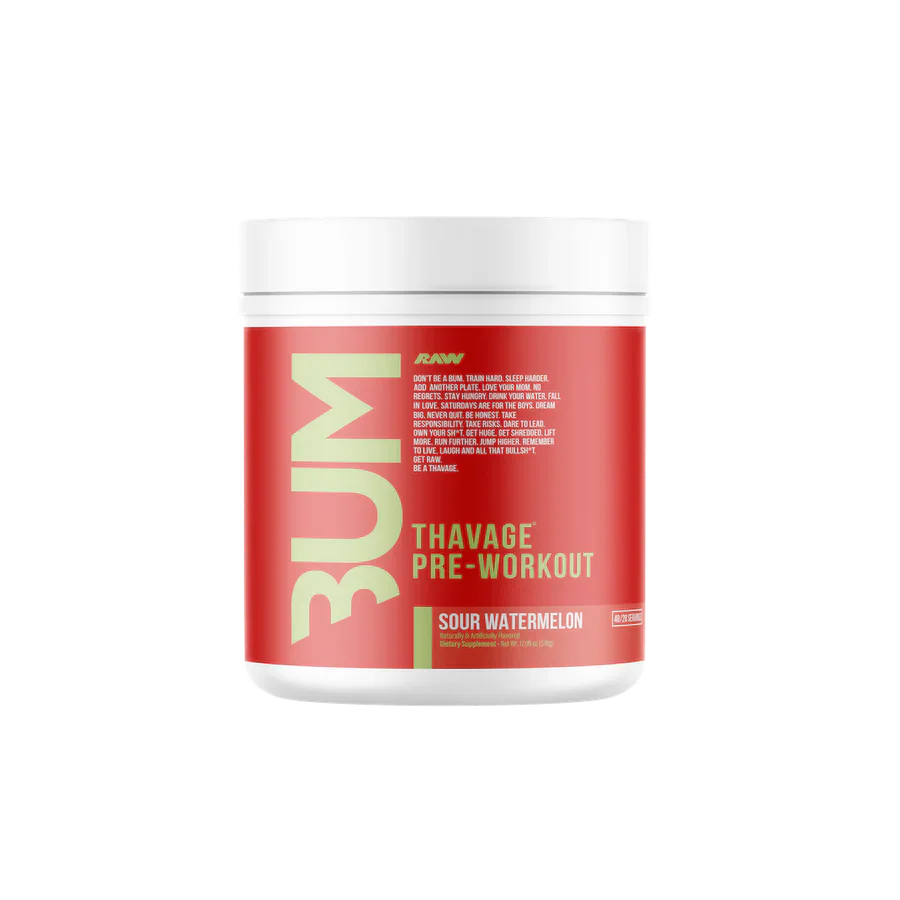 RAW Thavage Pre-Workout Sour Watermelon 40/20 Servings
