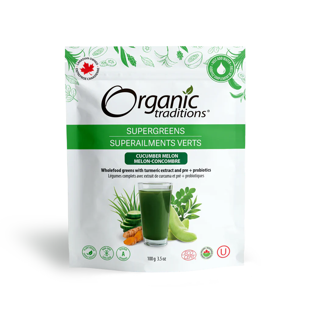 Organic Traditions Supergreens Cucumber Melon 100 Grams