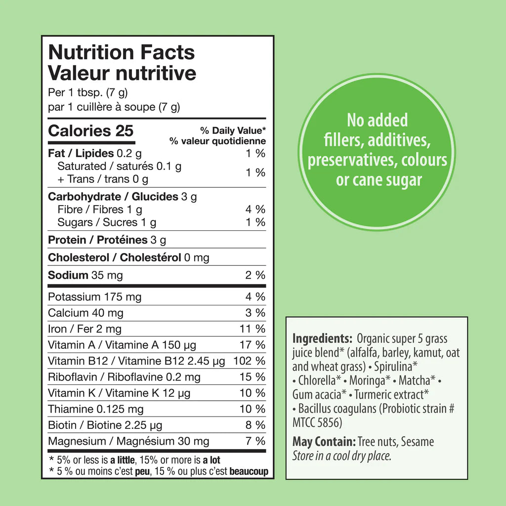 Organic Traditions Supergreens with Turmeric and Probiotics 100 Grams