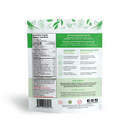 Organic Traditions Supergreens with Turmeric and Probiotics 100 Grams