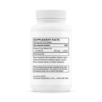 THORNE Vitamin D-10,00 60 Capsules