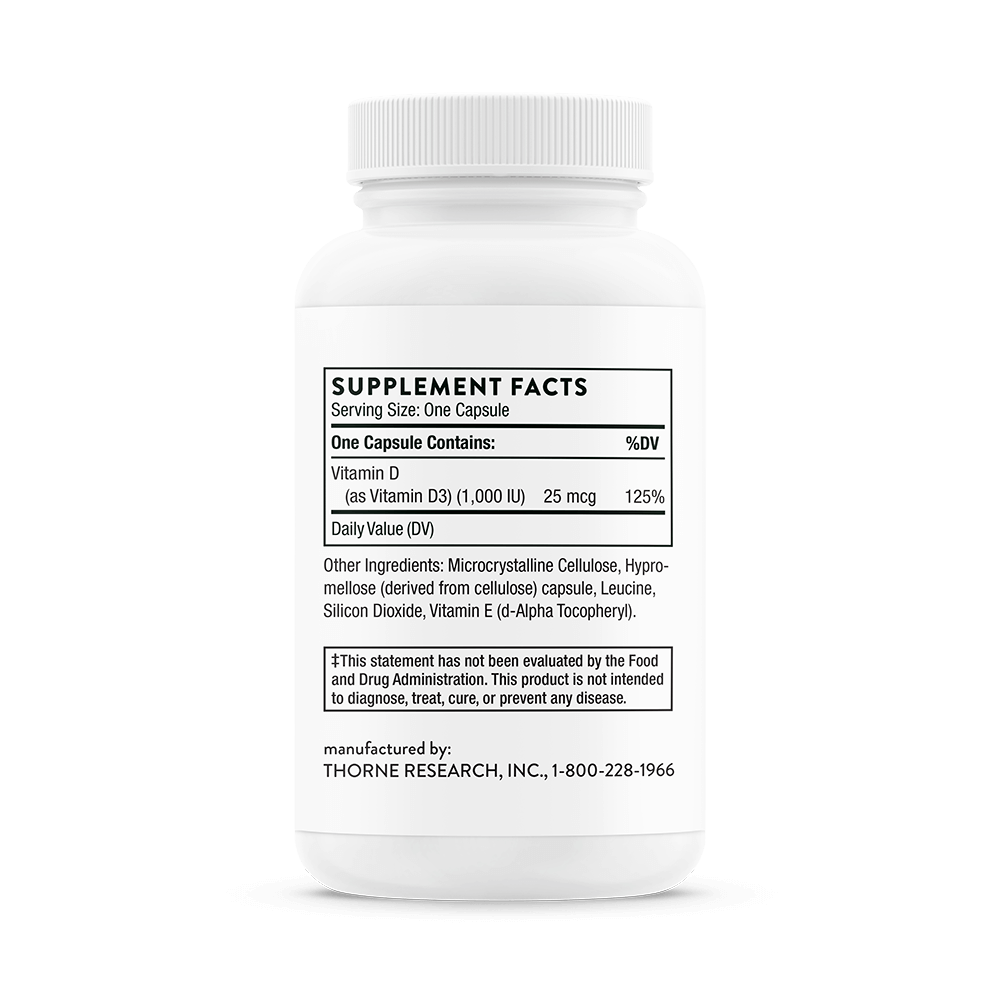 THORNE Vitamin D-1,000 90 Capsules