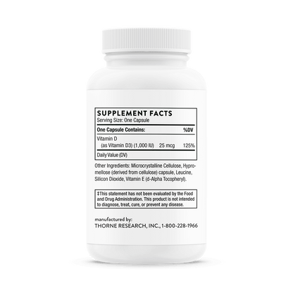 THORNE Vitamin D-1,000 90 Capsules