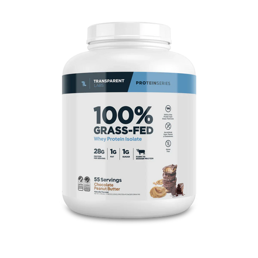 Transparent Labs 100% Grass-Fed Whey Protein Isolate 30 Servings Chocolate Peanut Butter