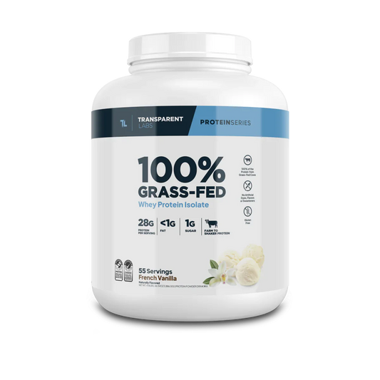 Transparent Labs 100% Grass-Fed Whey Protein Isolate 55 Servings French Vanilla