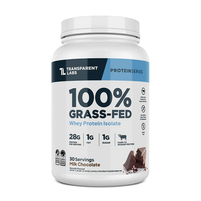 Transparent Labs 100% Grass-Fed Whey Protein Isolate 30 Servings Milk Chocolate