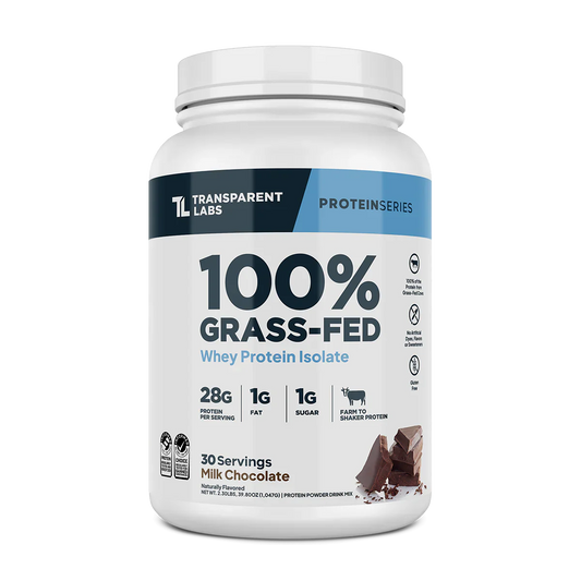 Transparent Labs 100% Grass-Fed Whey Protein Isolate 30 Servings Milk Chocolate