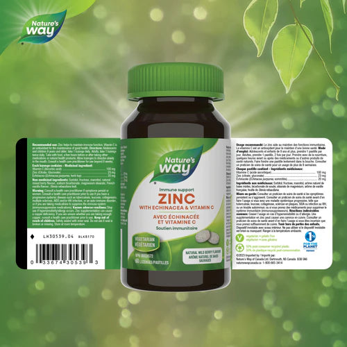 Nature's Way Zinc with Echinacea & Vitamin C 60 Lozenges
