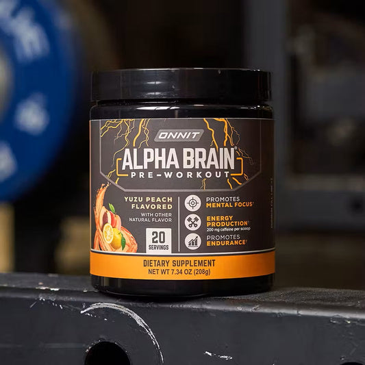 ONNIT Alpha BRAIN Pre-Workout Yuzu Peach 20 Servings