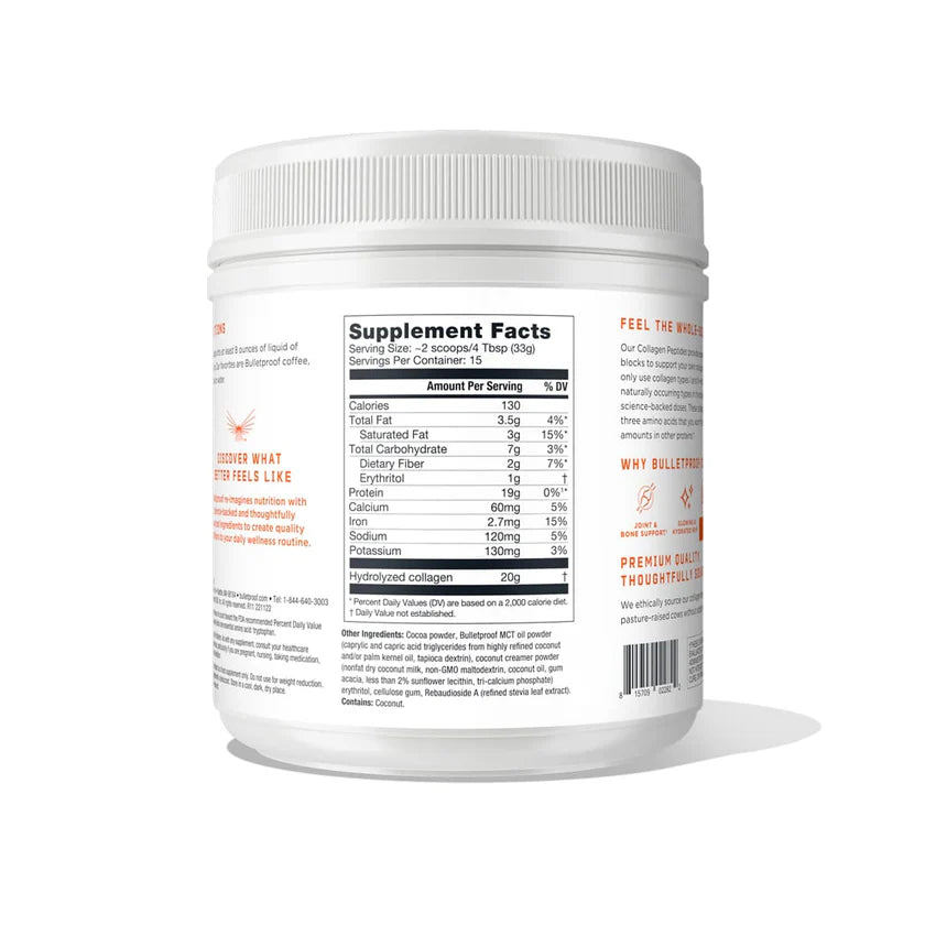 Bulletproof Collagen Peptides Chocolate 17.6 oz